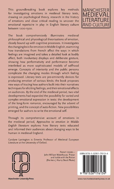 Approaches to Emotion in Middle English Literature