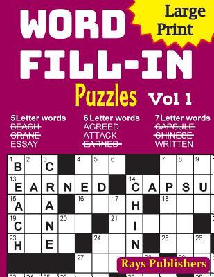 Large Print Word Fill-in Puzzles
