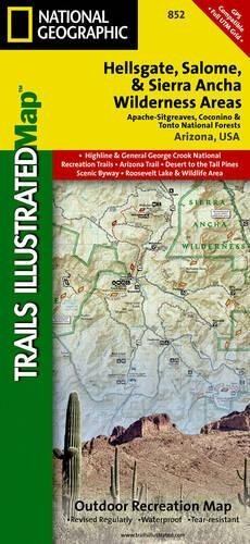 Hellsgate, Salome, & Sierra Ancha Wilderness Areas, Arizona, USA Outdoor Recreation Map