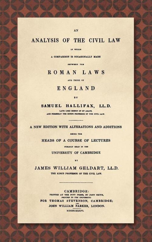 An Analysis of the Civil Law [1836]