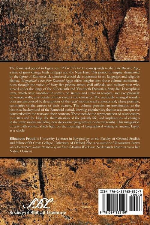 Biographical Texts from Ramessid Egypt