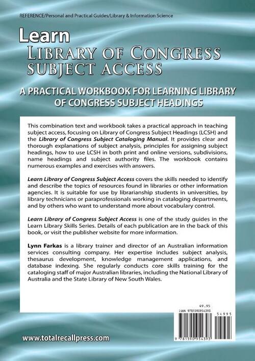 Learn Library Of Congress Subject Access (International Edition)