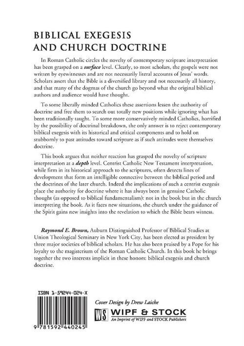 Biblical Exegesis and Church Doctrine