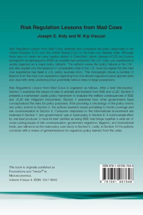 Risk Regulation Lessons from Mad Cows