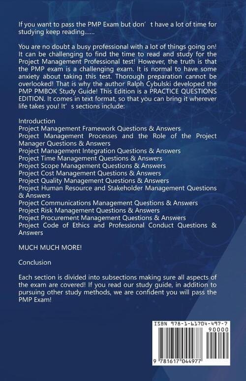 PMP PMBOK Study Guide! PMP Exam Prep! Practice Questions Edition! Crash Course & Master Test Prep To Help You Pass The Exam