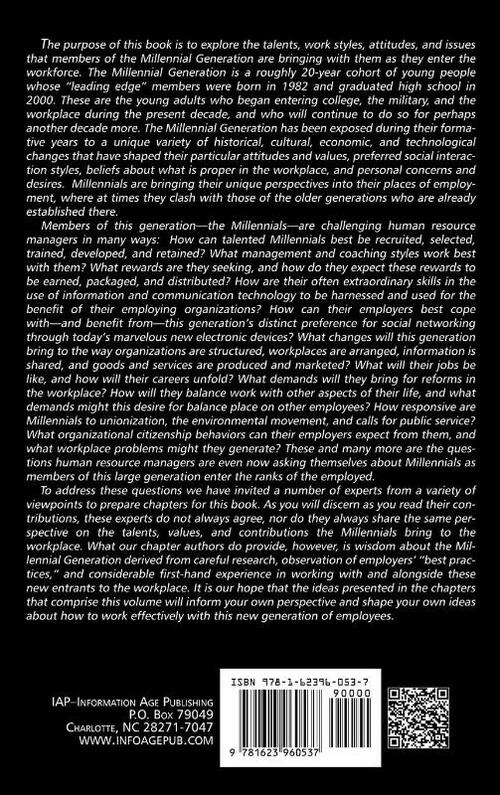 Managing Human Resources for the Millennial Generation