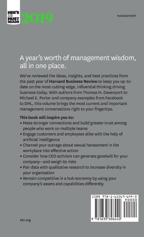 HBR's 10 Must Reads 2019