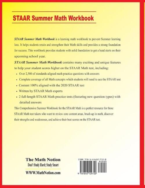 STAAR Grade 4 Summer Math Workbook