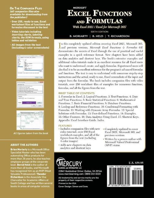 Microsoft Excel Functions and Formulas