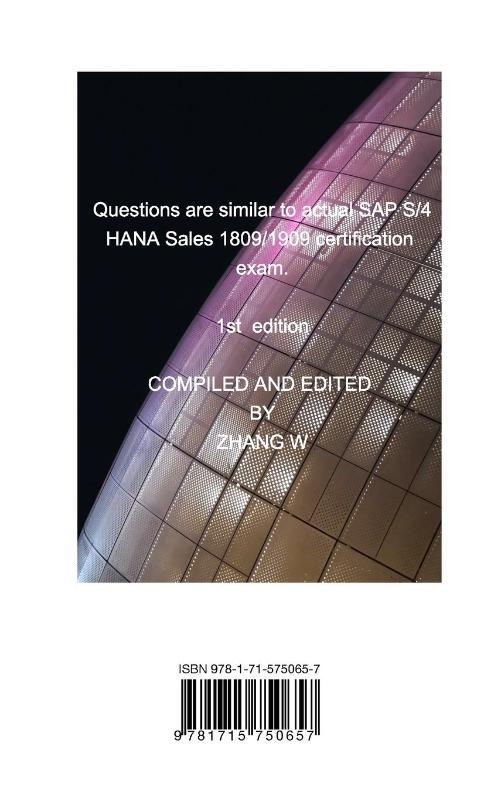 SAP S/4HANA Sales Upskilling Certification Exam (C_TS460_1909, C_TS460_1809)