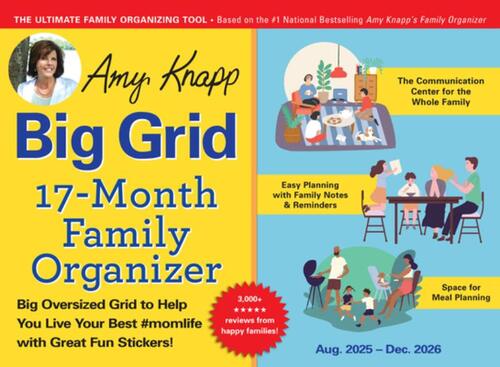 2026 Amy Knapp's Big Grid Family Organizer Wall Calendar