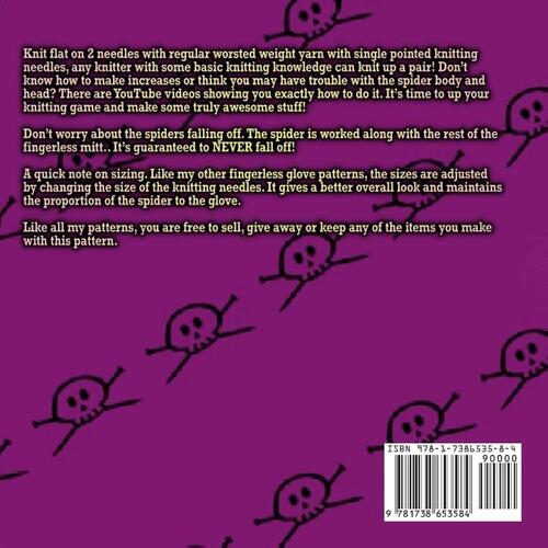 Spider Fingerless Gloves: Knit Flat on 2 Needles