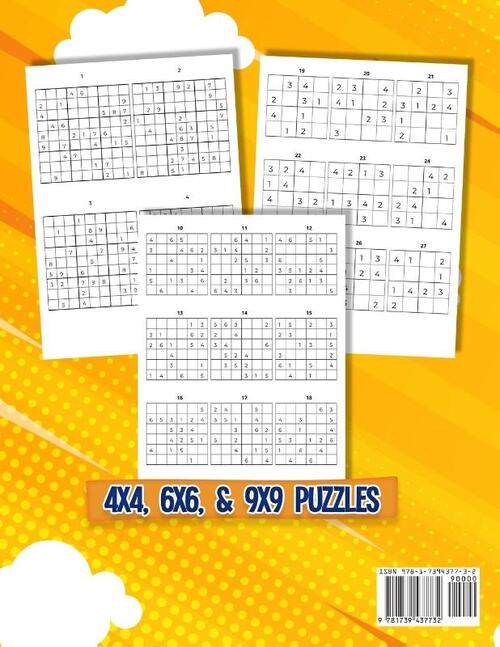 Sudoku for Kids Ages 8-12 | Childrens Activity Book With Over 340 Sudoku Puzzles | Grids Include 4x4, 6x6, and 9x9 | Easy, Medium, and Hard Skill Levels | Solutions Included