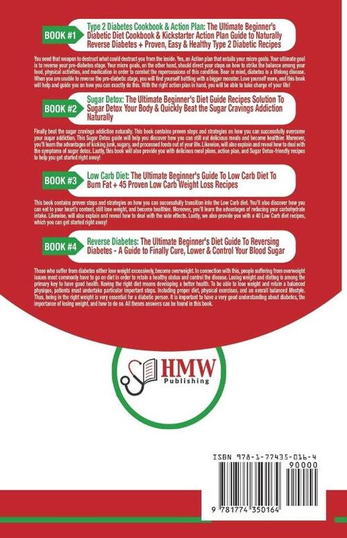 Type 2 Diabetes Cookbook & Action Plan, Sugar Detox, Low Carb Diet & Reverse Diabetes - 4 Books in 1 Bundle