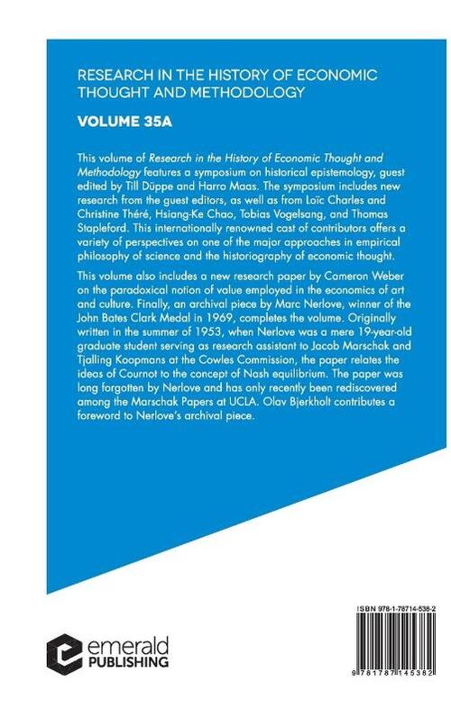 Including a Symposium on the Historical Epistemology of Economics
