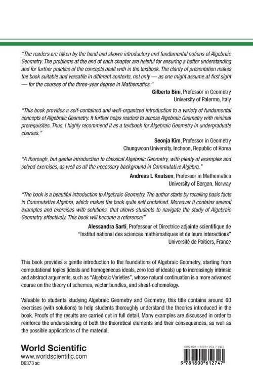 First Course In Algebraic Geometry And Algebraic Varieties, A