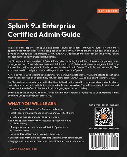 Splunk 9.x Enterprise Certified Admin Guide