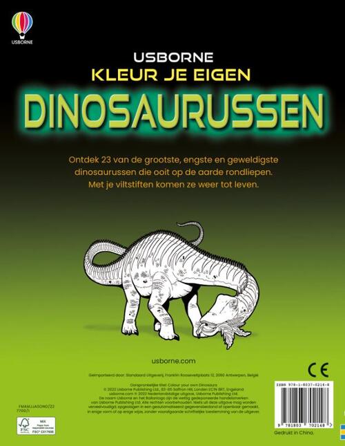 Kleur je eigen dinosaurussen