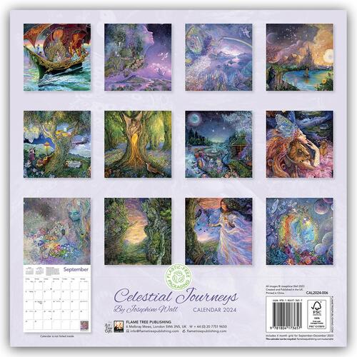 Celestial Journeys by Josephine Wall Wall Calendar 2024 (Art Calendar