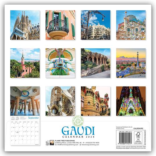 Gaudi Wall Calendar 2024 (Art Calendar)