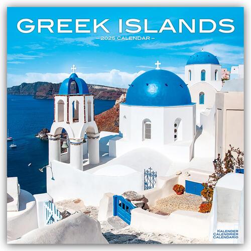 Greek Islands Calendar 2025 Square Travel Wall Calendar - 16 Month