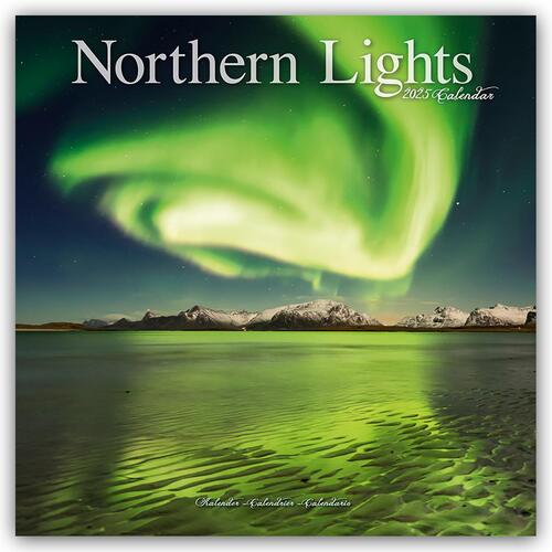 Northern Lights Calendar 2025 Square Travel Wall Calendar - 16 Month