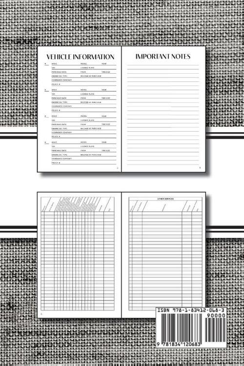 Vehicle Maintenance Tracker (Textured Paper Charcoal)