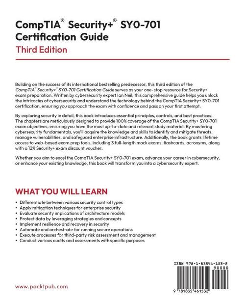 CompTIA Security+ SY0-701 Certification Guide - Third Edition