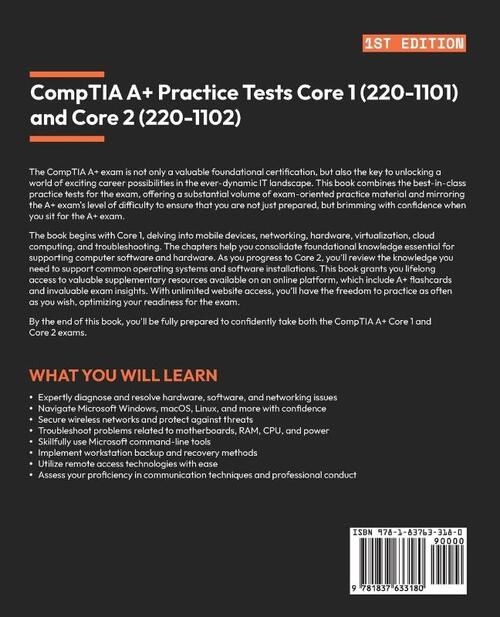 CompTIA A+ Practice Tests Core 1 (220-1101) and Core 2 (220-1102)