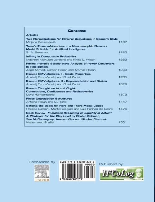 Journal of Applied Logics - The IfCoLog Journal of Logics and their Applications