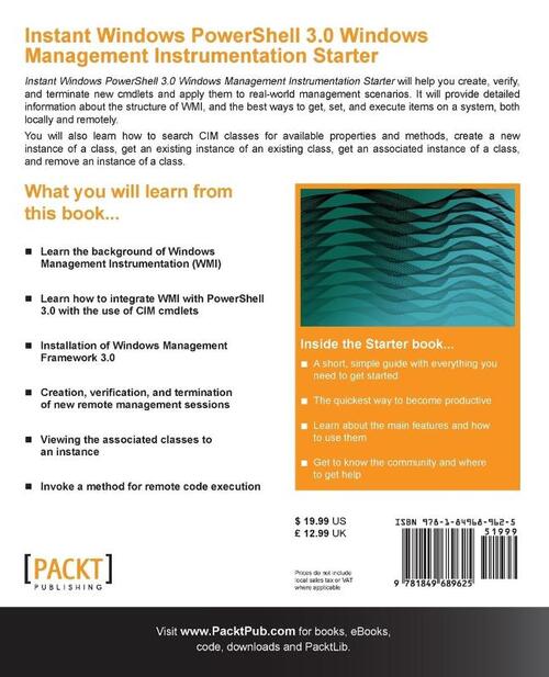 Instant Windows Powershell 3.0 Windows management instrumentation starter