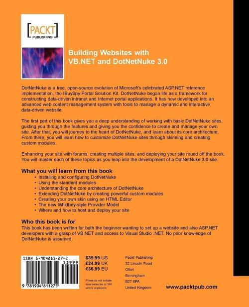 Building Websites with VB.NET and DotNetNuke 3.0