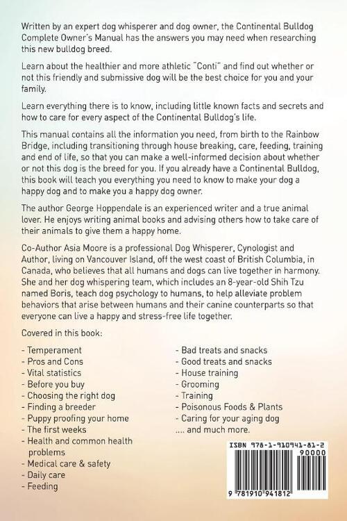 Continental Bulldog. Continental Bulldog Dog Complete Owners Manual. Continental Bulldog book for care, costs, feeding, grooming, health and training.