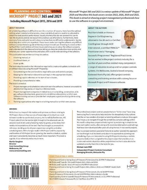 Planning and Control Using Microsoft Project 365 and 2021