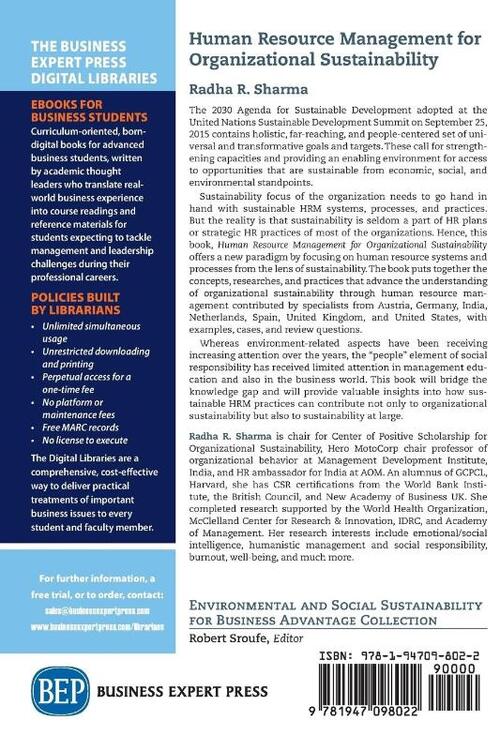 Human Resource Management for Organizational Sustainability