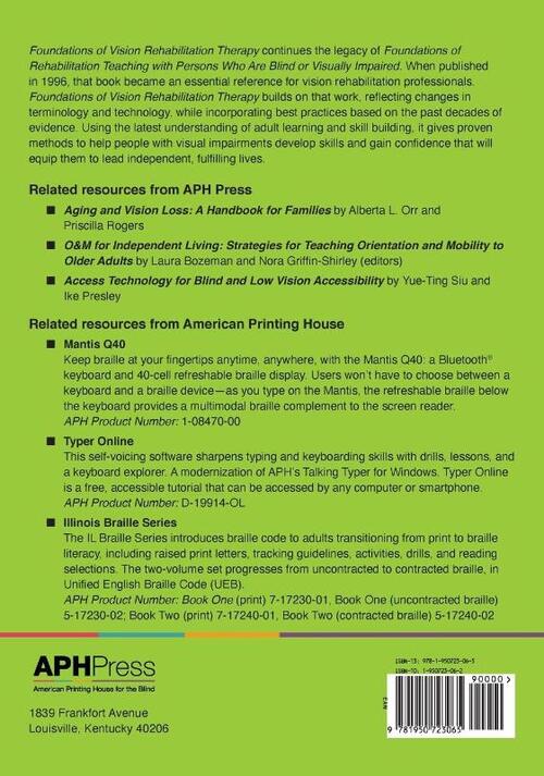 Foundations of Vision Rehabilitation Therapy