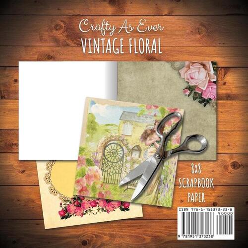 Vintage Floral Scrapbook Paper Pad 8x8 Scrapbooking Kit for Papercrafts, Cardmaking, DIY Crafts, Flower Background, Vintage Design
