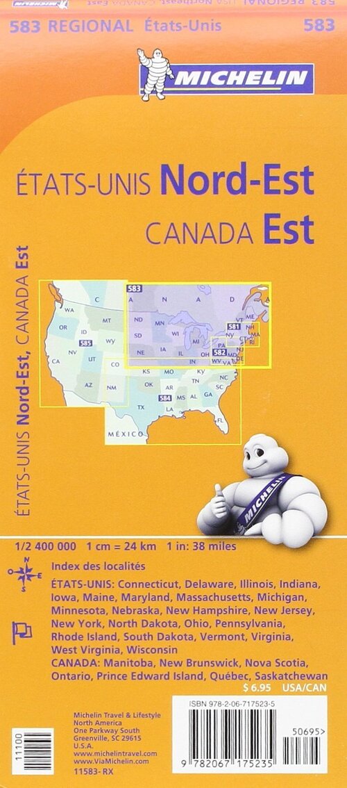 Michelin Map USA Northeast, Canada East