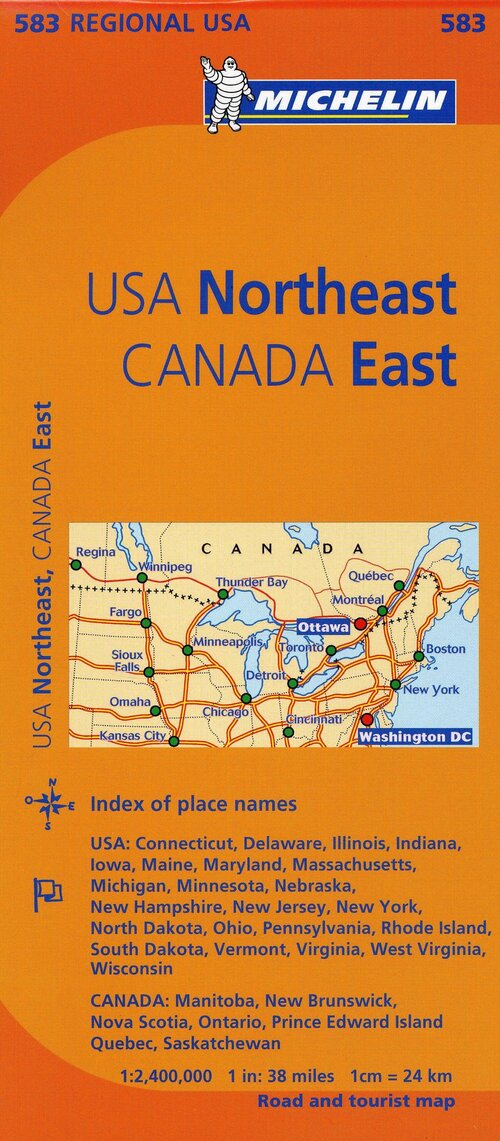 Michelin Map USA Northeast, Canada East