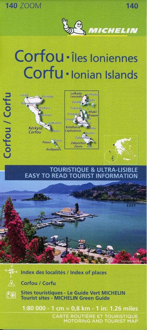 Corfu & the Ionian Islands - Michelin Zoom Map 140