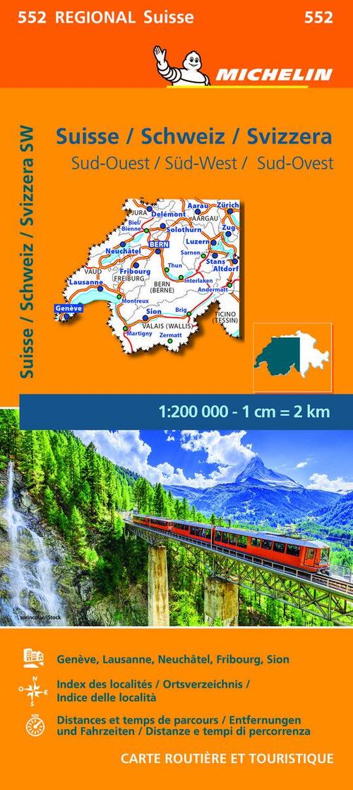Suisse Sud-Ouest - Michelin Regional Map 552