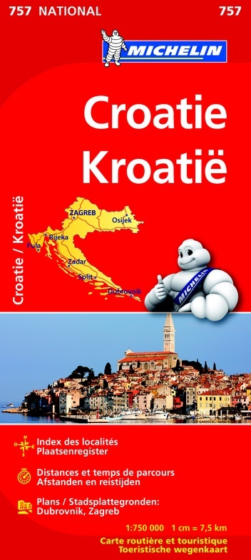 Michelin Wegenkaart 757 Kroatië