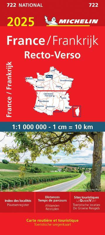 Michelin Wegenkaart 722 Frankijk Recto-Verso 2025