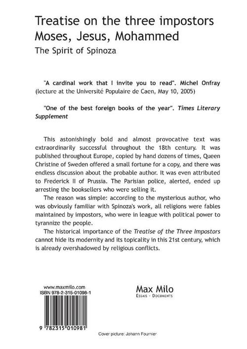 Treatise on the three impostors Moses, Jesus, Mohammed