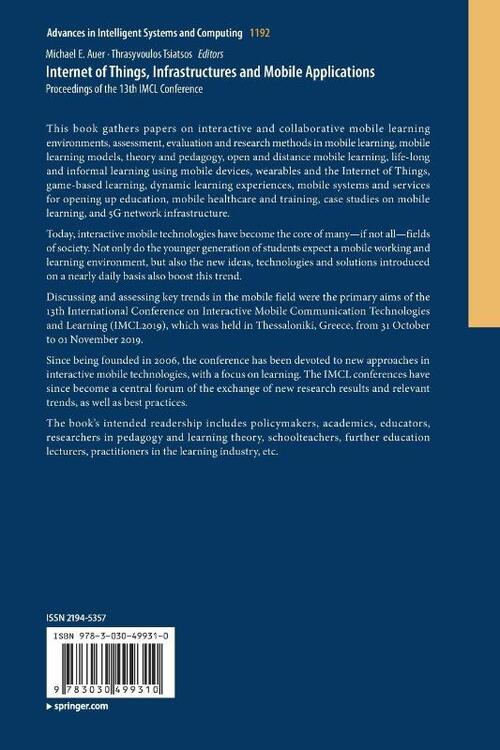 Internet of Things, Infrastructures and Mobile Applications