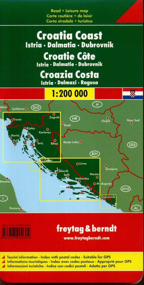 F&B Wegenkaart Kroatische kust, Istrië, Dalmatië