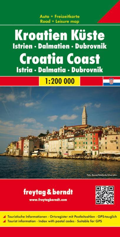 F&B Wegenkaart Kroatische kust, Istrië, Dalmatië