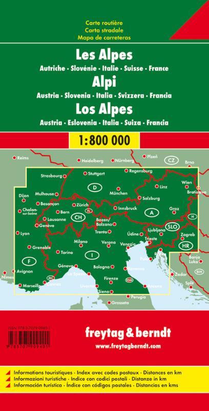 Alpenländer 1 : 800 000. Autokarte