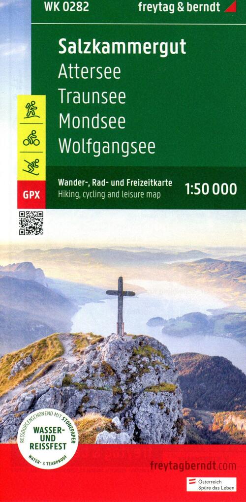 Salzkammergut, hiking, cycling and leisure map 1:50,000, freytag & berndt, WK 0282