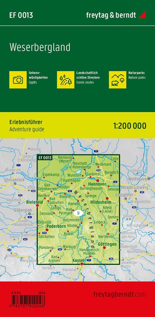 Weserbergland, adventure guide 1:200,000, freytag & berndt, EF 0013
